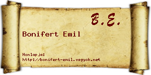 Bonifert Emil névjegykártya