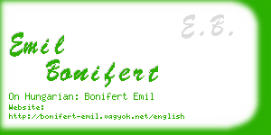 emil bonifert business card